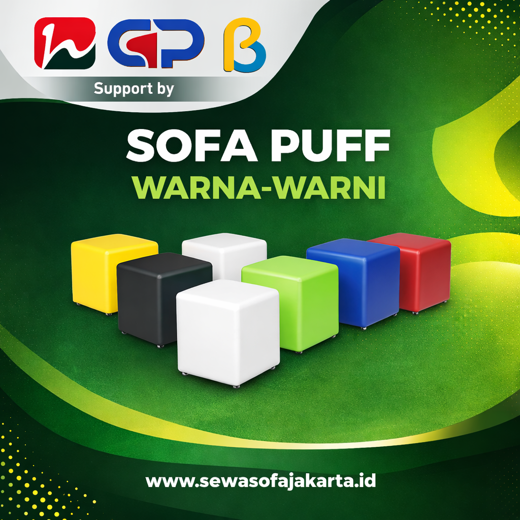 Sewa Sofa Puff Warna-Warni
